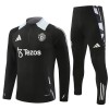 Manchester United Trainings Sweatshirt Quarter-zip 2024-25 Zwarte - Heren